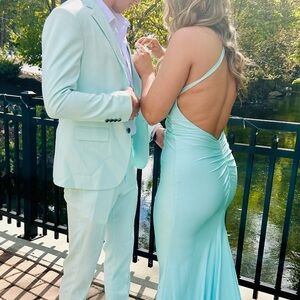 Like new prom mint green/aqua blue prom dress
